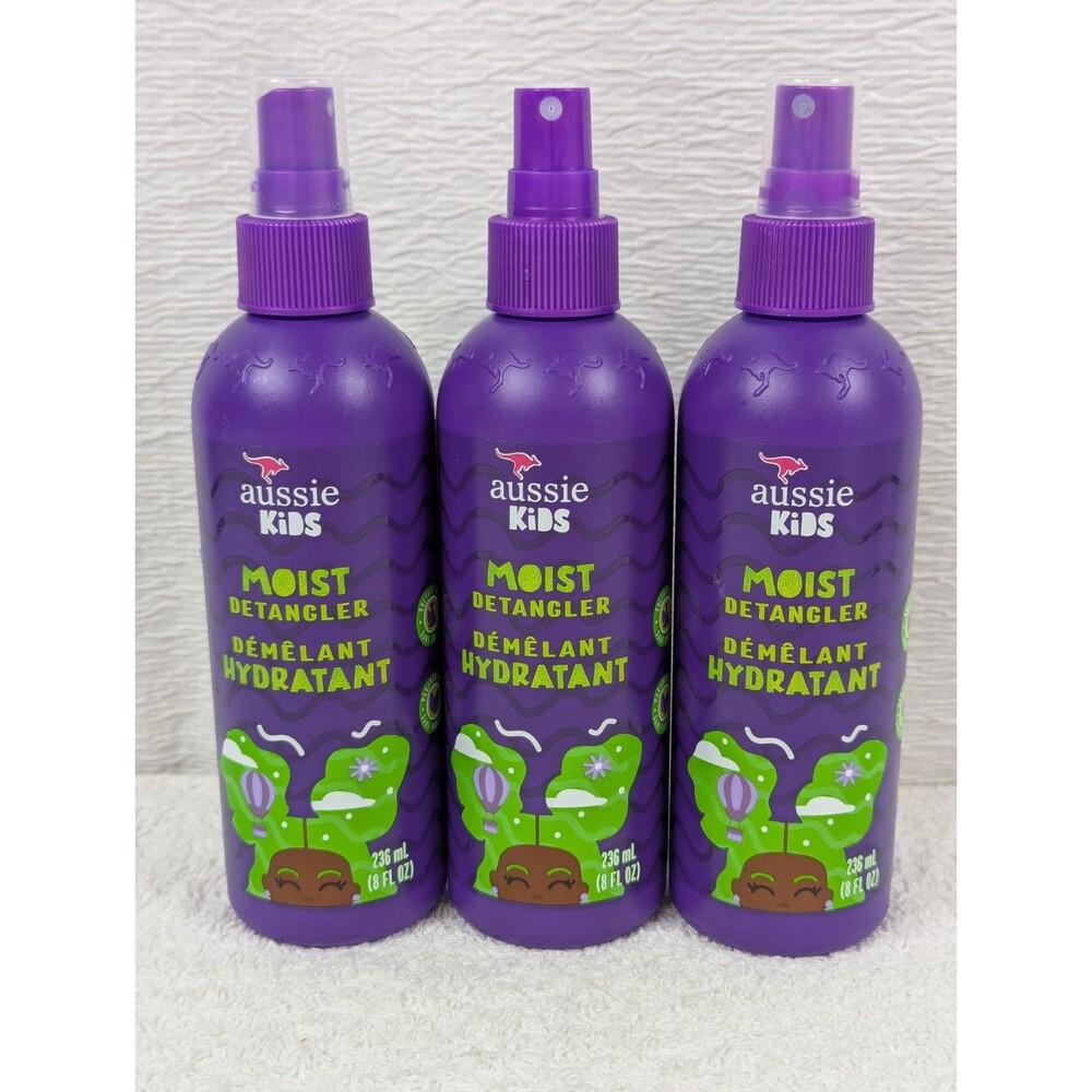 Aussie Kids - Moist Detangler - Spray - Sulfate & Paraben Free - 8 oz - 3 Pack